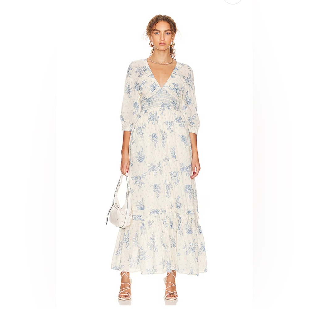 Free People Golden Hour Maxi Dress in Tea Combo - Blue